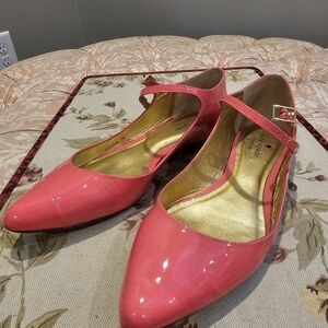 Kate Spade Pink Patent Flats with Strap